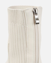 Witte dames enkellaarzen met gebreide Schacht | Sock Boots Winter