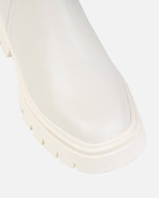 Witte dames enkellaarzen met gebreide Schacht | Sock Boots Winter