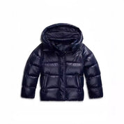 Dames Kort Pufferjack met Capuchon | Warm Gewatteerd Jas voor Winter | Marineblauw / Zwart