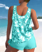 Dames tankini set tweedelig met bloemenprint