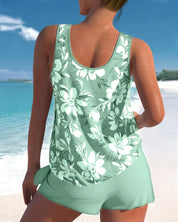 Dames tankini set tweedelig met bloemenprint