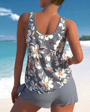 Dames tankini set tweedelig met bloemenprint