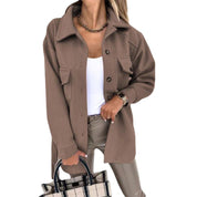 Dames Kort Jack Oversized met Opstaande Kraag | Shacket met Borstzakken