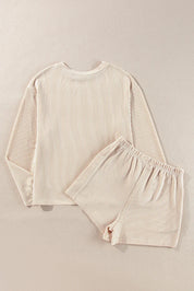 Dames loungewear set met sweater en korte broek