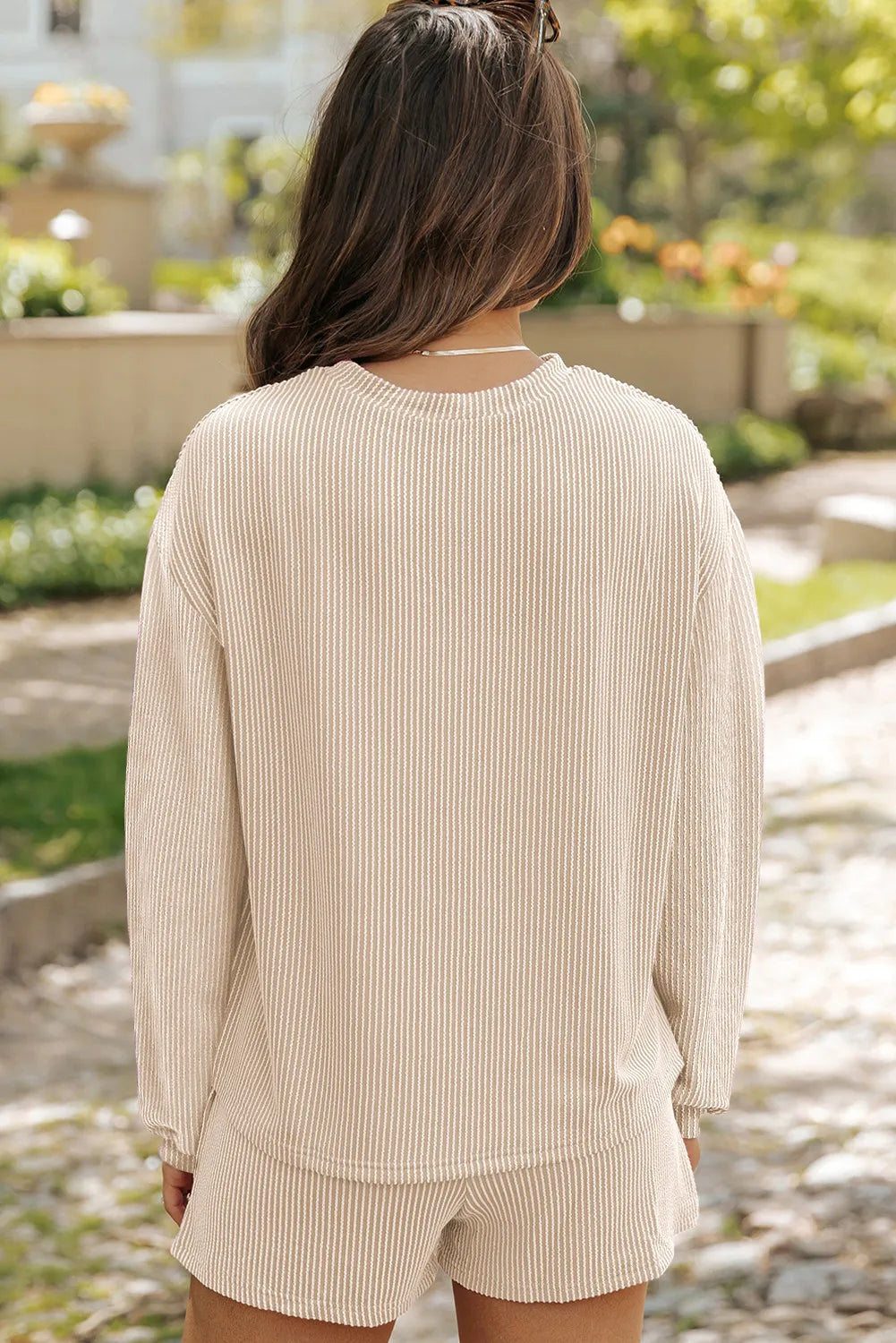 Dames loungewear set met sweater en korte broek
