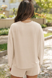 Dames loungewear set met sweater en korte broek
