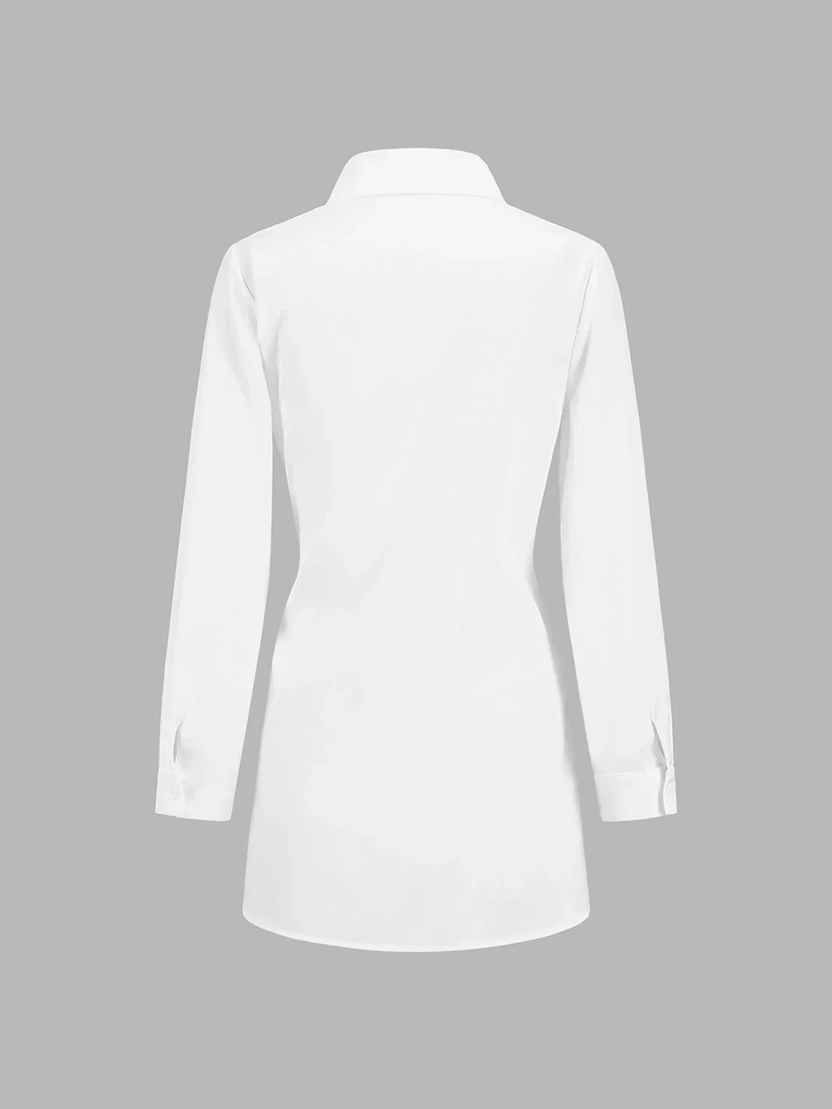 Dames blouse oversized met ceintuur en lange mouwen - Zakelijk