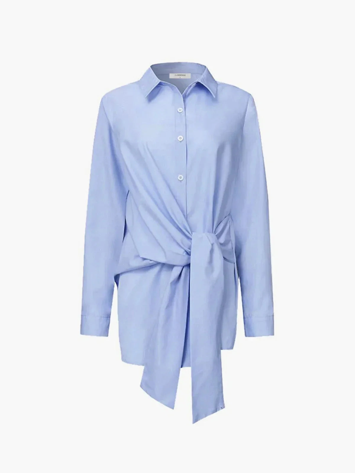 Dames blouse oversized met ceintuur en lange mouwen - Zakelijk