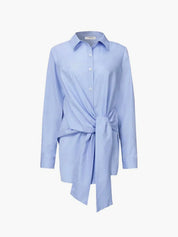 Dames blouse oversized met ceintuur en lange mouwen - Zakelijk