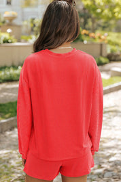 Dames loungewear set met sweater en korte broek