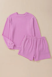 Dames loungewear set met sweater en korte broek