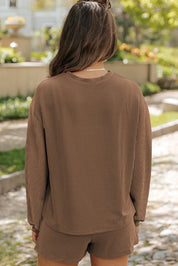 Dames loungewear set met sweater en korte broek