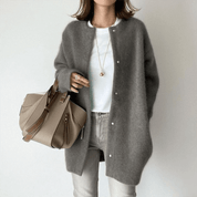 Lange dames winter cardigan | Zacht pluizig vest