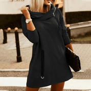 Dames hoodie winterjurk | Losvallend met capuchon