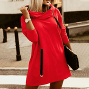 Dames hoodie winterjurk | Losvallend met capuchon