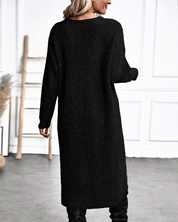 Lange gebreide jurk met split