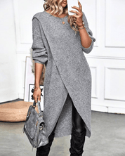 Lange gebreide jurk met split