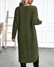 Lange gebreide jurk met split