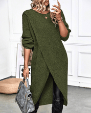 Lange gebreide jurk met split