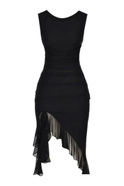Dames Stretch Mesh Zomerjurkje - Met Ruche Zoom