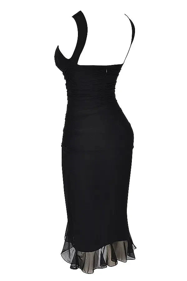 Dames Stretch Mesh Zomerjurkje - Met Ruche Zoom