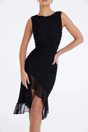 Dames Stretch Mesh Zomerjurkje - Met Ruche Zoom