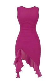 Dames Stretch Mesh Zomerjurkje - Met Ruche Zoom