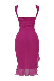 Dames Stretch Mesh Zomerjurkje - Met Ruche Zoom