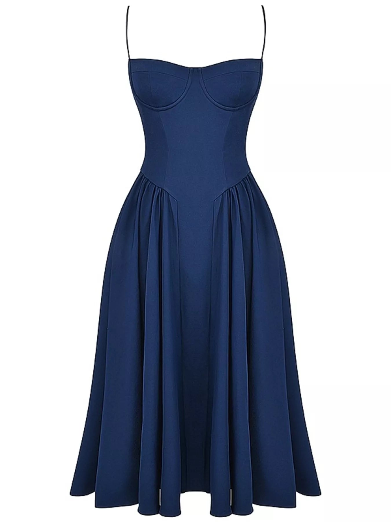 Dames zomerjurk midi met sweetheart halslijn en bandjes