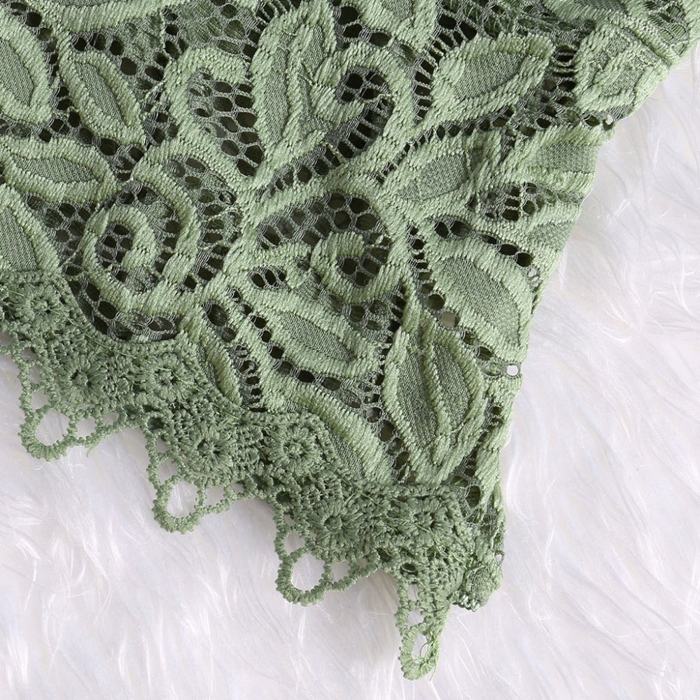 Women's mesh top with spaghetti straps and lace