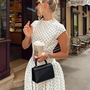 Dames zomerjurk maxi met stippenprint en ronde hals
