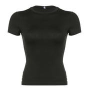 Dames basic T-shirt | Getailleerd T-shirt met ronde hals