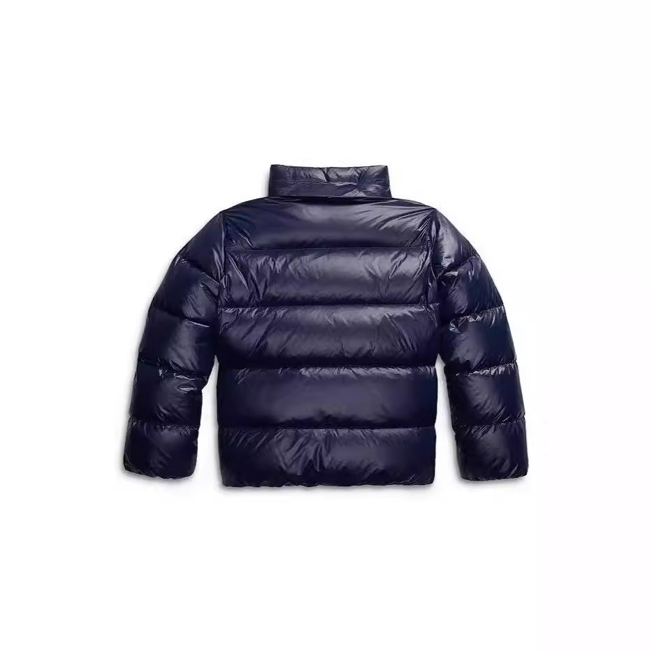 Dames Kort Pufferjack met Capuchon | Warm Gewatteerd Jas voor Winter | Marineblauw / Zwart