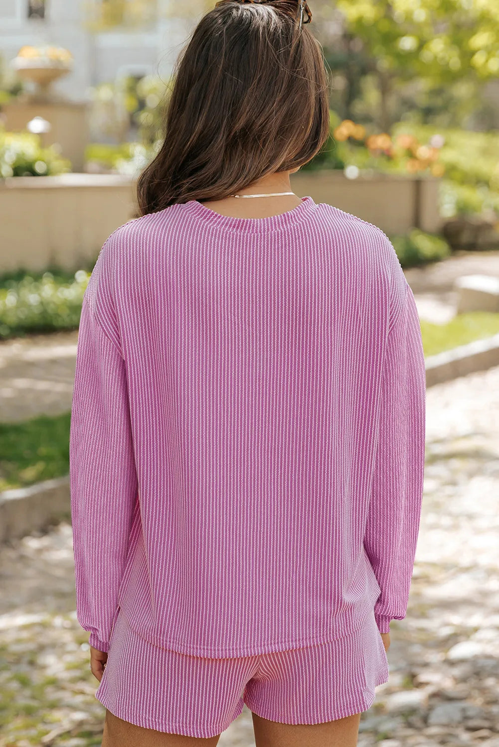 Dames loungewear set met sweater en korte broek