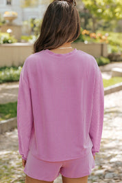 Dames loungewear set met sweater en korte broek