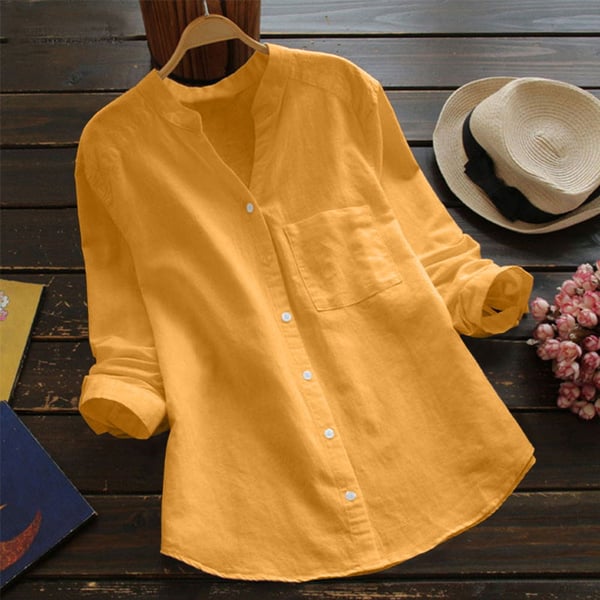 Luchtige dames blouse | Losvallende lange mouwen met borstzak