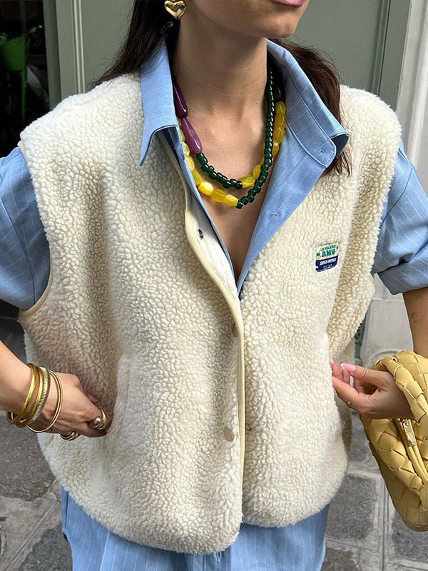 Dames mouwloze vest met knopen voor in de lente