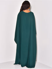 Lange dames avondjurk | Elegante cape met mouwen