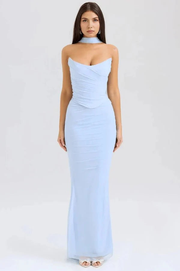 Strapless Corset Minirok met Netstof