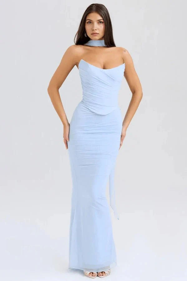 Strapless Corset Minirok met Netstof