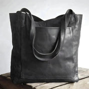 Dames shopper tas | Ruime vintage schoudertas met leren look