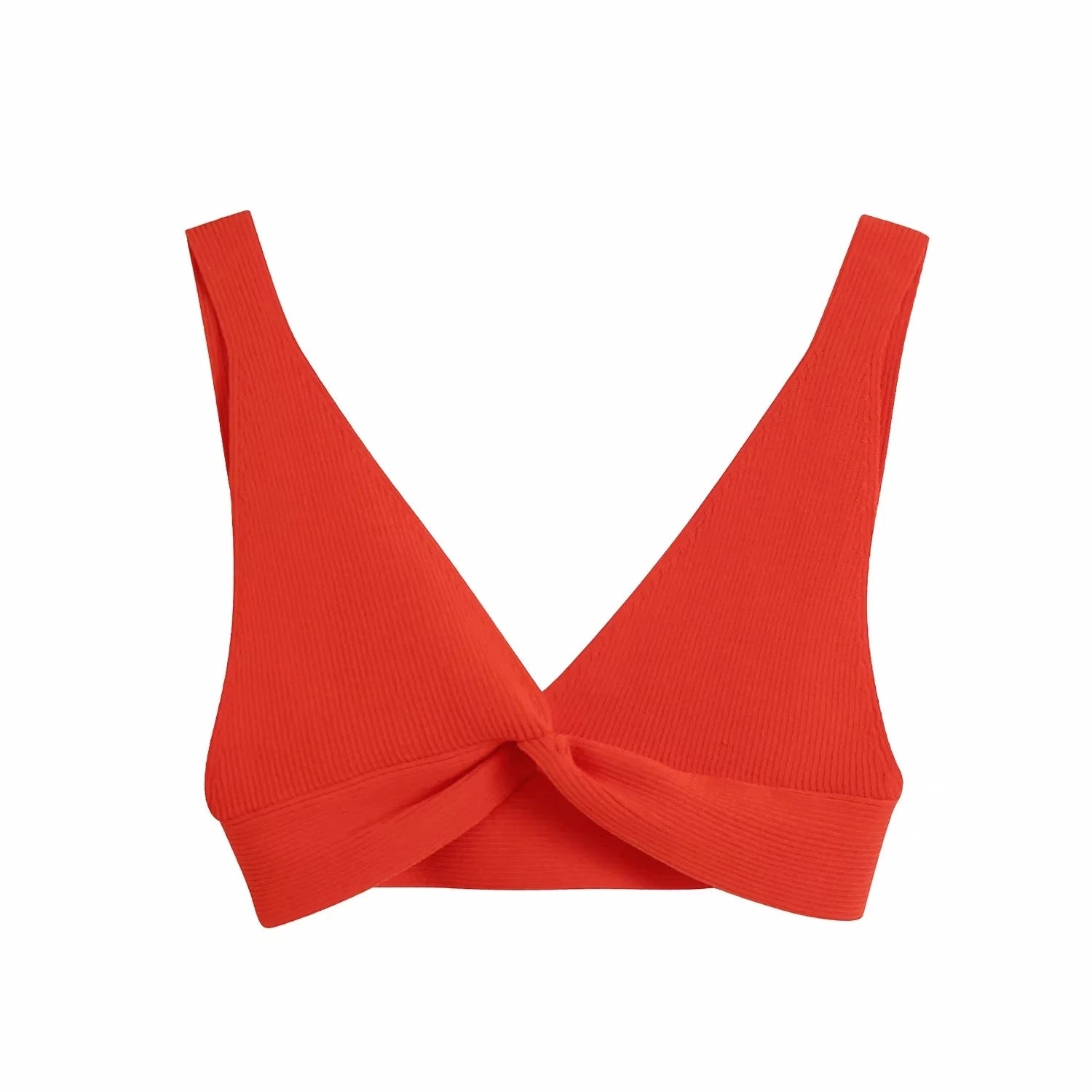 Dames zomerset met bralet in rood - Cropped top en split rok midi