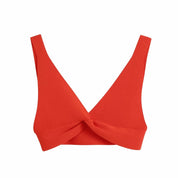 Dames zomerset met bralet in rood - Cropped top en split rok midi