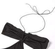 Dames zomerjurk halter met cut-out detail en split