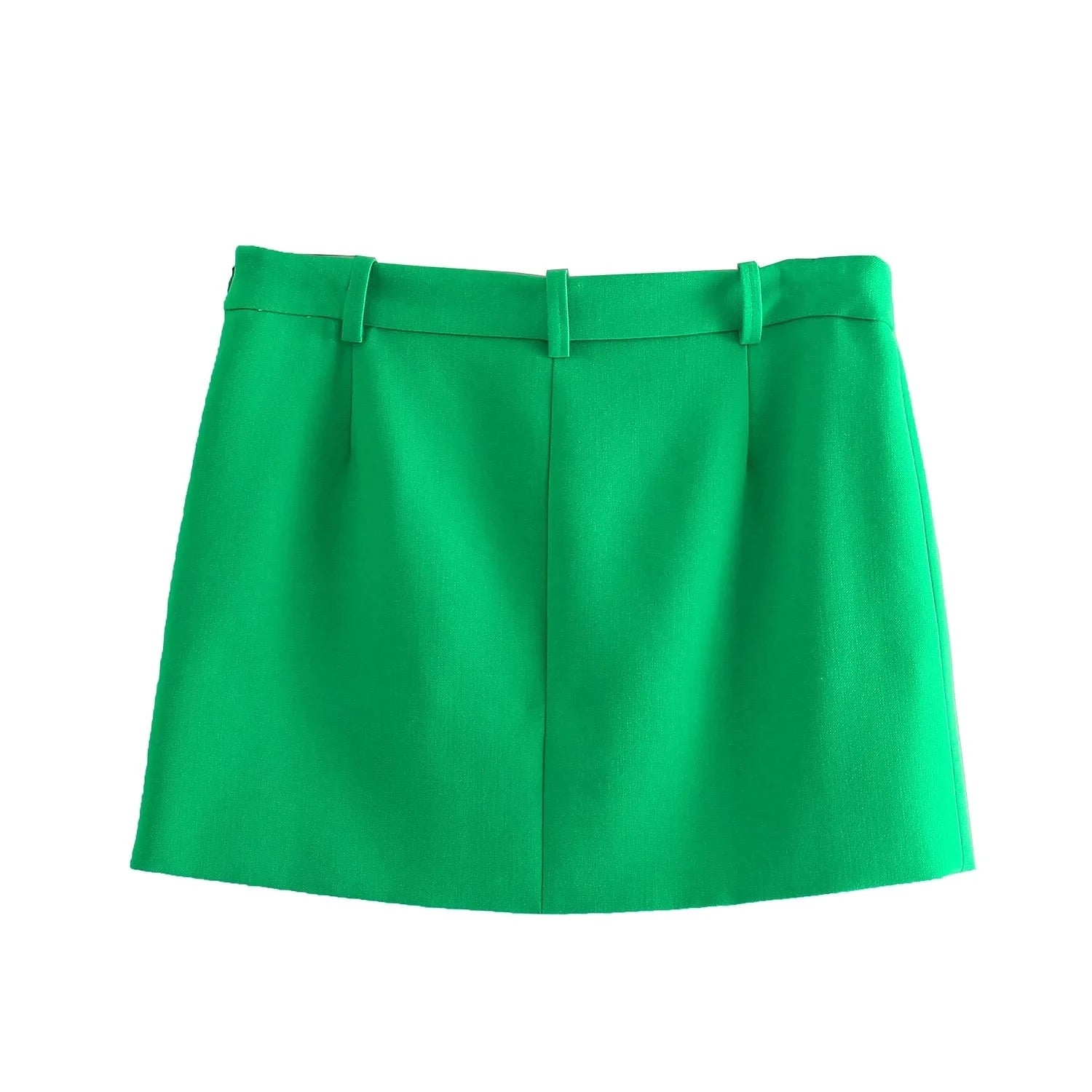 Groene dames set - Blazer en mini rok set oversized met split