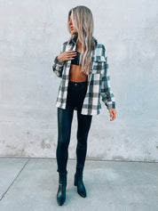 Dames shacket | Oversized vest met ruitpatroon