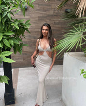 Dames zomermaxi jurk met strik en cut-out details
