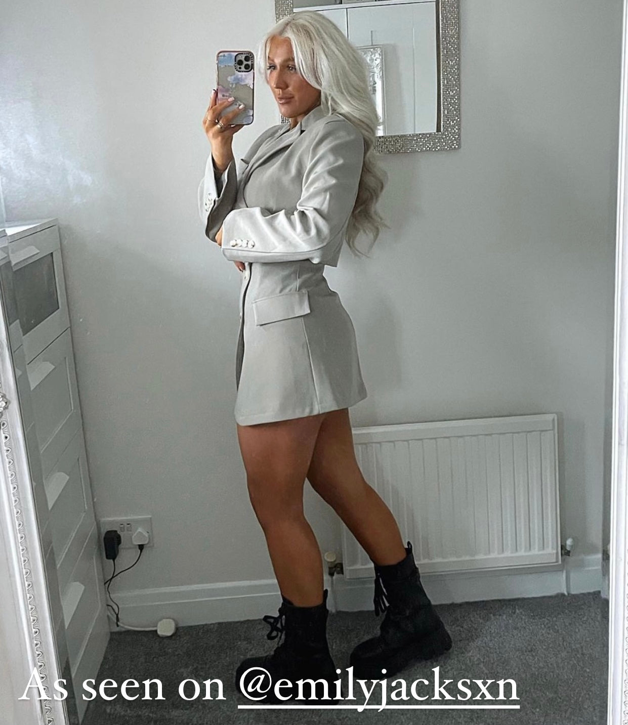 Dames tweedelig pak met blazer en minirok - Zomer set
