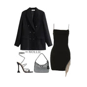 Dames zomerjurk asymmetrisch met ketting split