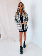 Dames shacket | Oversized vest met ruitpatroon